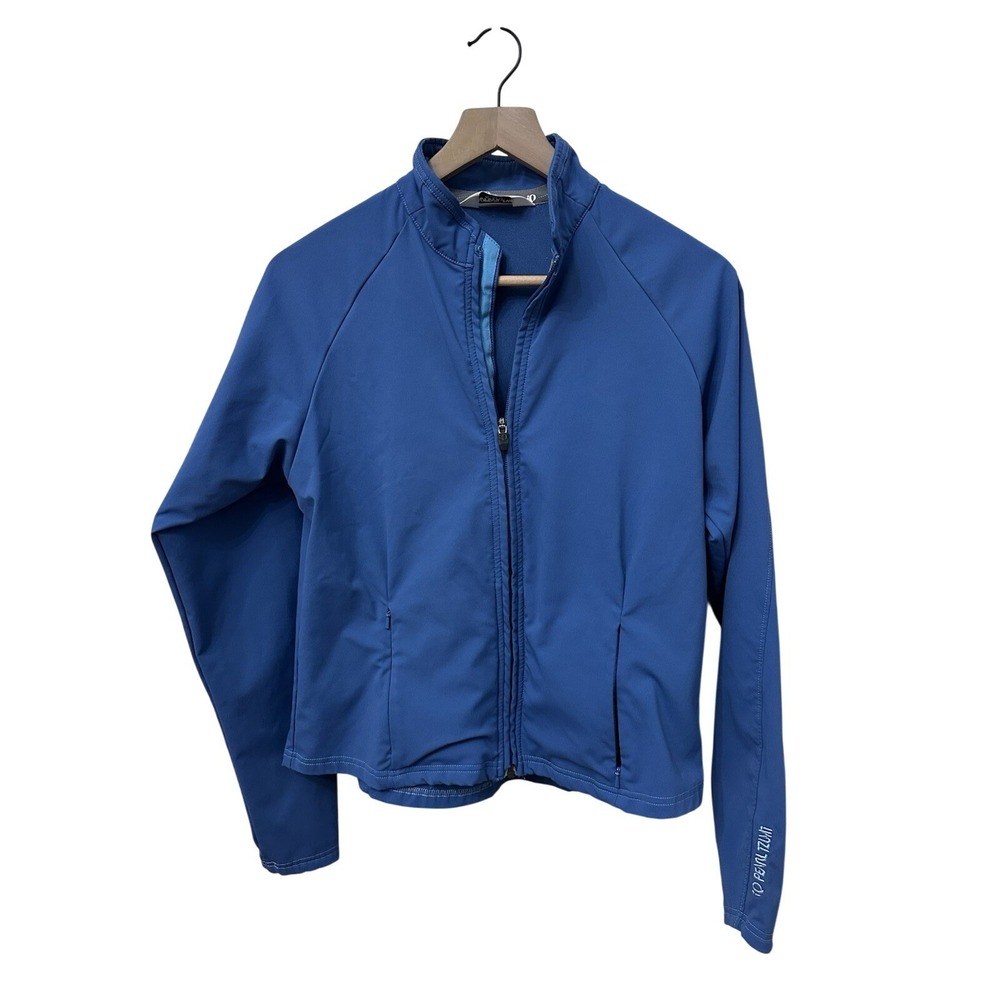 Pearl Izumi Cycling Jacket Medium Blue Full Zip Mock Neck Athletic